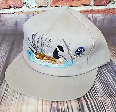 Vintage ICI Seeds Snapback Hat Trucker Goose Hunting Farmer Feed • $15