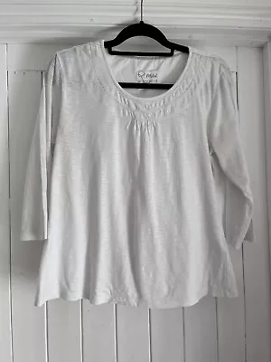 Mistral White Cotton Top Size 14 • £4.50