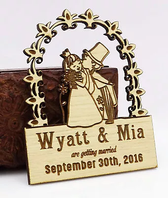 20 Save The Date Wooden Magnet Custom Engraved Wooden Magnet Rustic-JZf • $81.39