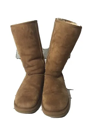 Ugg  Classic  Genuine  Shearling  Lined  Tall  Boots  Brown - Sn 5815 - Size  9 • $35