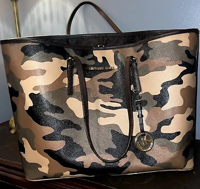 Michael Kors Jet Set-Camo XL Tote/Handbag Purse • $250