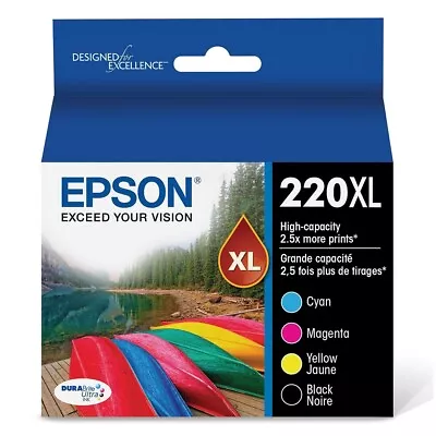 Epson Genuine 220XL Black Cyan Magenta Yellow Ink Cartridges 4PK - Free Shipping • $37.95