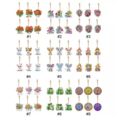 DIY Diamond Painting Kit Art Keychains Hanging Pendant Keyring Craft Decor Gifts • $7.76