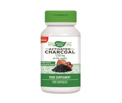 Nature’s Way Activated Charcoal | 100 Capsules | Bulk Discount | 48HR P&P • £10.99