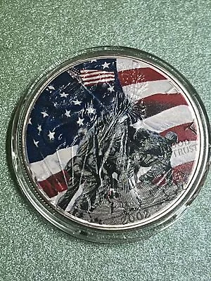 Rare 2002 Colorized Silver Eagle Marine Corps War Memorial • $34.99