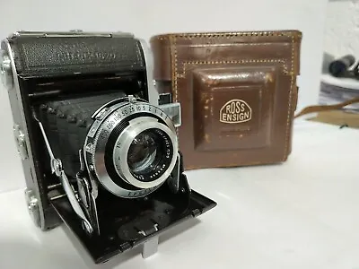 Old Vintage ENSIGN SELFIX 16-20  Folding Camera With Ross Xpress F/3.5 75mm Lens • £85