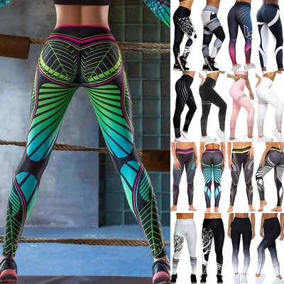 £6.93 • Buy Women Fitness High Waist Yoga Pants Ladies Butt Lift Leggings Exercise Trousers