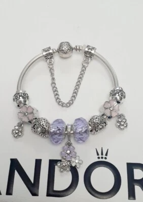 $79.95 • Buy Authentic Pandora Star Bangle + Beautiful Generic European Charms S925 Ale 17cm