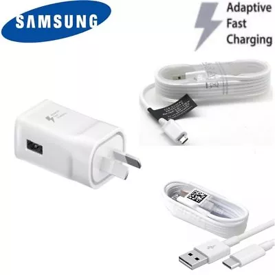 Samsung Fast Charge Wall Adapter Or Charger USB Cable For S6 S7 S8 S9 S10 Plus  • $6.90