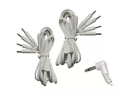 Male Electrode Leads For Tens Machines 3.5mm Jack And 4 Pin Connections (1 Pair) • £5.99