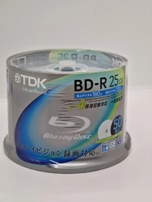 £39.99 • Buy TDK Blu-ray Disc 50 Spindle - 25GB 4X BD-R - Printable