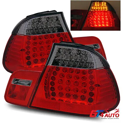 2002 2003 2004 2005 BMW E46 3 Series Sedan Red Smoke FULL LED Tail Lights Pair • $145.89