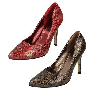 Sale Ladies Anne Michelle Faux Snake Pattern Court Shoe F9R663/F9R963 • $3.84