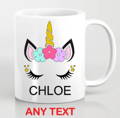 Custom Personalised Unicorn Mug Unique Gift Cup With Custom Text Unicorn Mug • £7.99