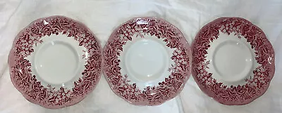 J&G Meakin Romantic England Red 6” Set Of 3 Saucers ANNE HATHAWAY’S COTTAGE • $18.99