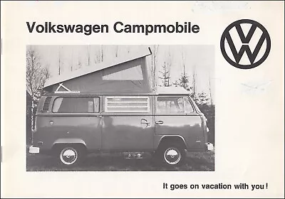 1974 VW Campmobile Owners Manual Sup Volkswagen Transporter Bus Owner Guide Book • $96.95