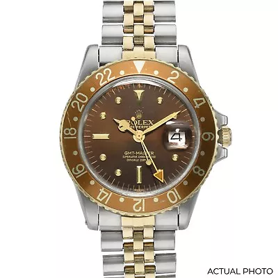 Vintage Rolex GMT-Master 1675 Root Beer Brown Dial 40mm Steel & Gold Watch 60s • $10750