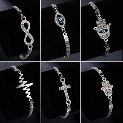 Fashion Turkish Lucky Evil Eye Bracelet Crystal Bangle Women Party Jewelry Gift • $1.74