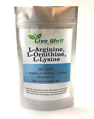 L-Arginine L-Lysine L-Ornithine Tablets For Healthy Muscle Formation & Structure • £4.99