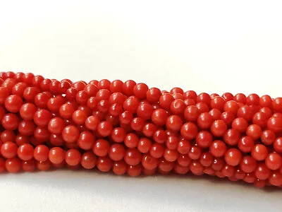 16  Strand Gorgeous Red Round Italian Coral Graduated Gemstone Beads 2/3mm • $30.99