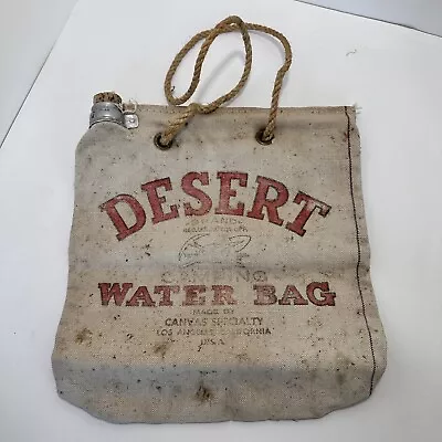 Vintage Desert Camping Water Bag By Canvas Specialty Los Angels California • $59.62