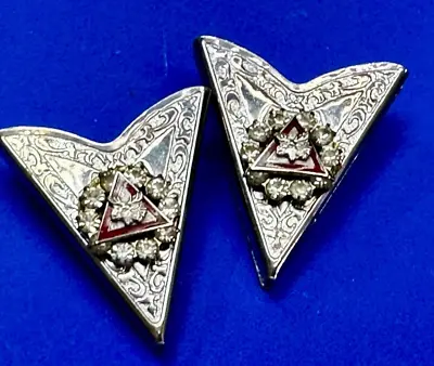 Original Loyal Order Of Moose Lodge PAP Vintage Silver Tone Shirt Collar Tips • $19.99