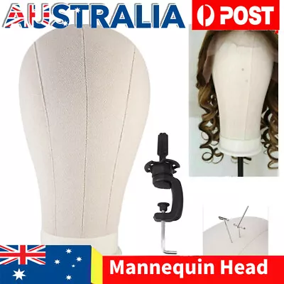 23'' Canvas Mannequin Head Block Wig Making Plate With Table Clamp Stand AU • $17.98