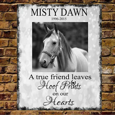 Personalised Photo Horse Pet Memorial Remembrance Metal Sign In Memory Gift • £8.99