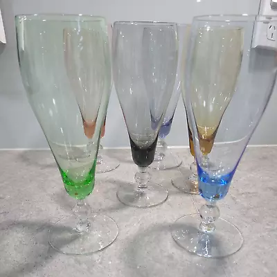 Set Of 6 Harlequin Champagne Flutes Glasses 18 Cm • $60