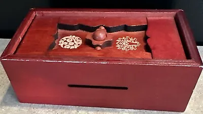 Japanese Antique Style Personal Secret Money Holder Wooden Puzzle Box • $18