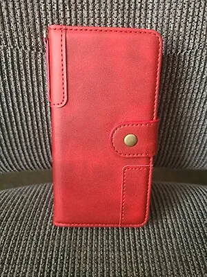 Magnetic Leather Wallet Case Flip Cover For IPhone 12 Mini Red Hard To Find !! • $10