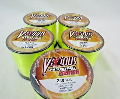 VICIOUS PANFISH HI-VIS YELLOW FISHING LINE #2-#10lb Spools • $8.59