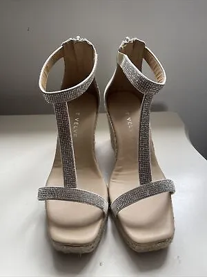 Mint Velvet Diamante Nude Wedge Sandals  • £75
