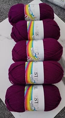 JobLot MajesticKnitting Yarn 5x 100g Balls ClearanceSale Double Knitting 8colour • £7.99