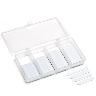 200 Plastic Collar Stays For Men Dress Shirt 4 Various Sizes In Divided Box • $8.95