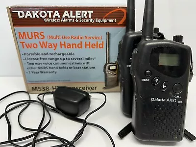 Set 2 Dakota Alert M538-HT Hand Held Two Way MURS Radio & A/C Adapter & Antennas • $58.95