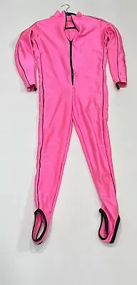 Waterski Vintage  Suit Bright Pink/Black Stripe Cypress Garden Type Performer • $125