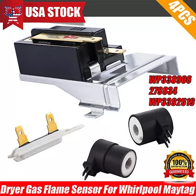 Gas Dryer Heat Sensor Dryer Valve Coil 279834 WP338906 Kit For Whirlpool Maytag • $18.49