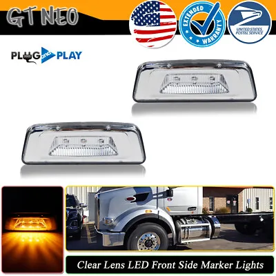 For Kenworth T680 2013-2017 Amber LED Side Marker Lamps Assembly 8885422 8885423 • $22.99