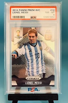 2014 Panini Prizm World Cup Soccer #12 Lionel Messi - Mint Psa 8 • $99