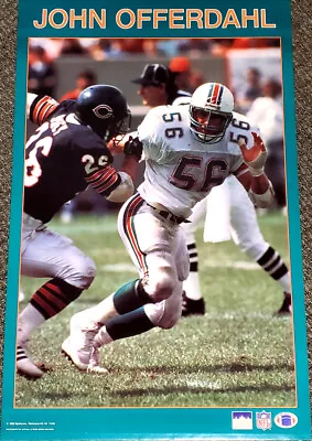 JOHN OFFERDAHL Miami Dolphins 1988 Vintage Original Starline Action 22x34 POSTER • $50.99