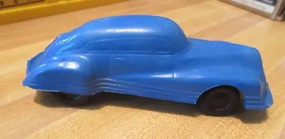Vintage 1940s 5.25  Long Blue Plastic/Rubber Toy Car FREE SHIPPING • $19.99