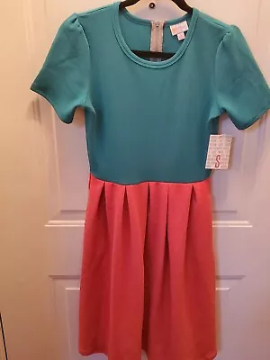 Vintage Retired LULAROE AMELIA Dress Size Small Zipper Green Coral BRAND NEW NWT • $16.99