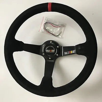 350mm EVO Ralliart Suede Deep Dish Steering Wheel Fit MOMO Hub Racing Drifting • $74.99