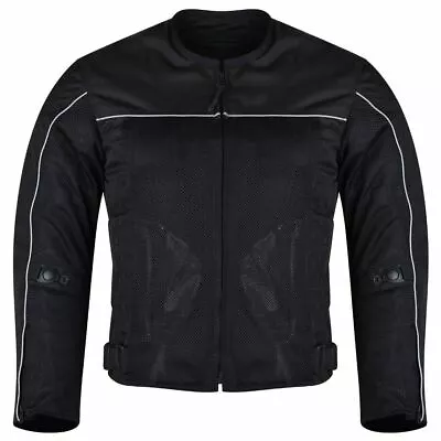 Men's Black Mesh Motorcycle Jacket With CE Armor Apparel By Vance Leather • $100