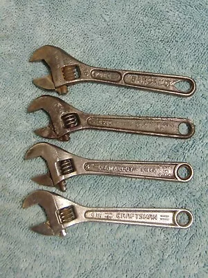 4 Vintage 4 Inch Adjustable Wrenches Crescent Diamalloy Craftsman & Barcalo • $45