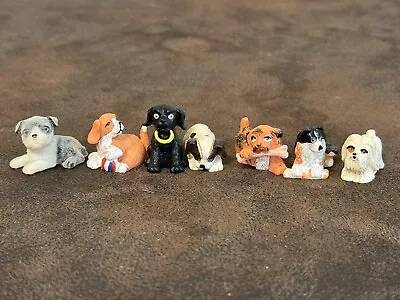 Vintage Lot Of 7 Miniature Dog Shih Tzu Border Collie Puppies Bone Figurines • $9.99