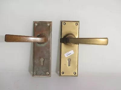 £30 • Buy Vintage Bronze Lever Door Handles Old Antique Art Deco Copper Brass 