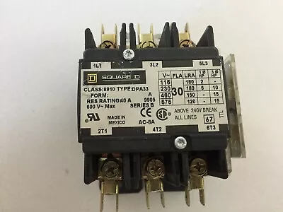 Square D 8910dpa33 30 Amp 120 Volt Coil 3 Pole Contactor • $25