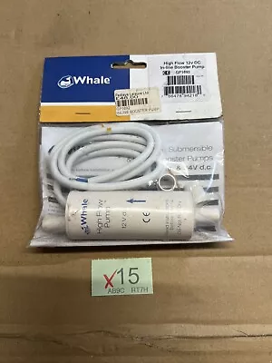 Water Pressure Pump Whale 12v In-line High Flow Motorhome Caravan Boat GP1692 • £40